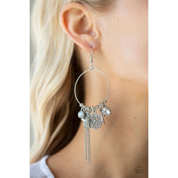 silver dangle earrings birds floral charm hook Tweet Dreams chain - Picture 2 of 6